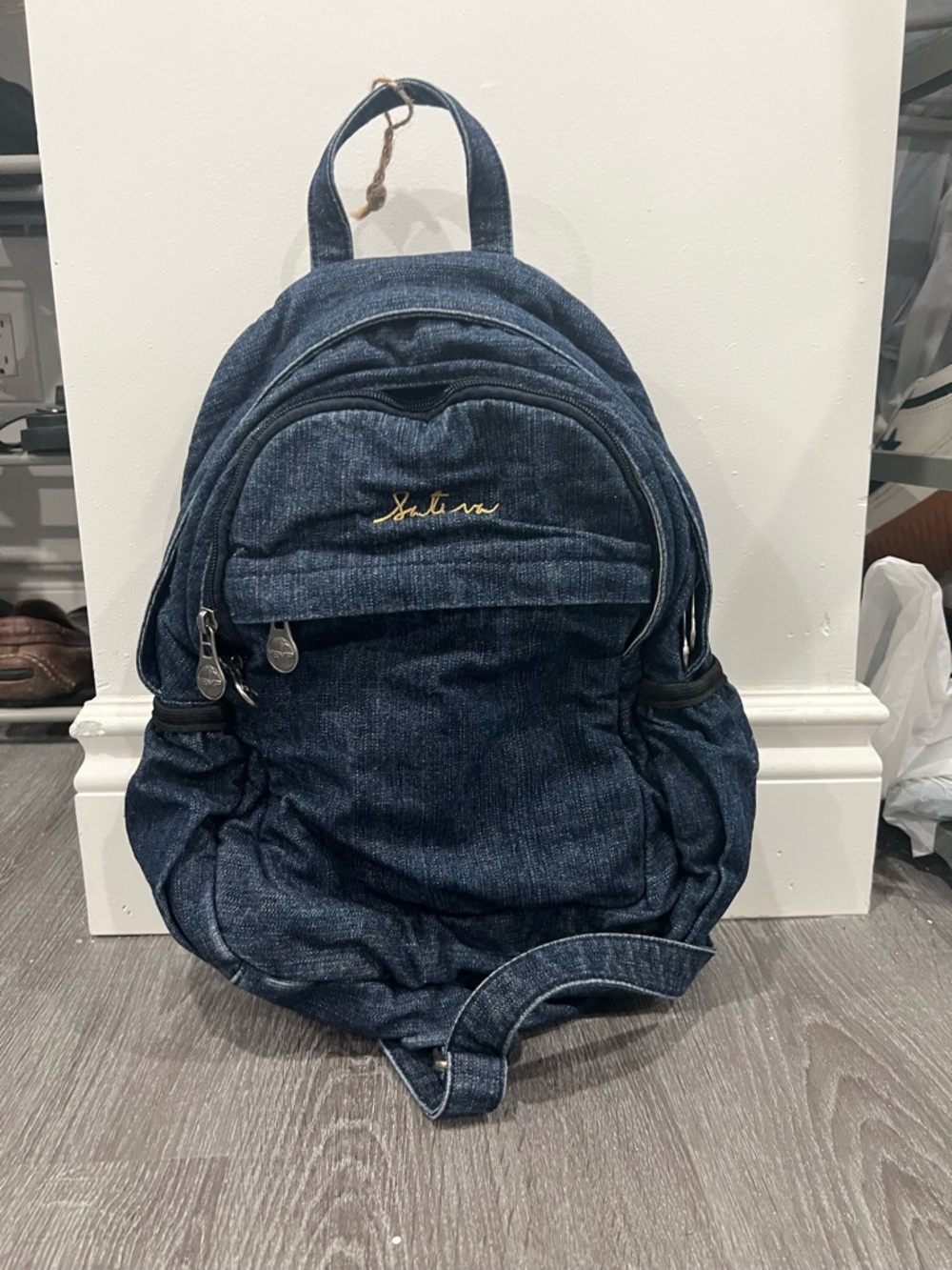 Vintage SATIVA  navy blue  denim crossbody bag